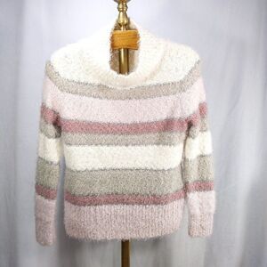 Women's Fuzzy Eyelash Lux II Striped  Sweater